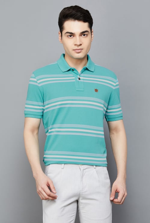 FAHRENHEIT Striped Polo T-shirt