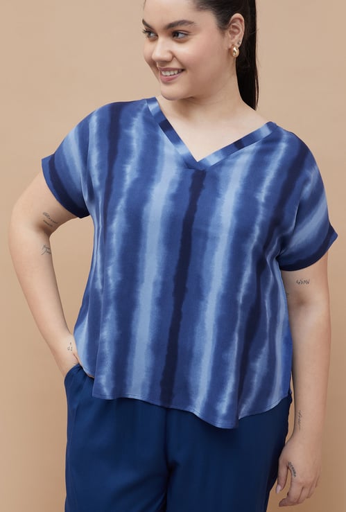 NEXUS Tie & Dye V-Neck Top