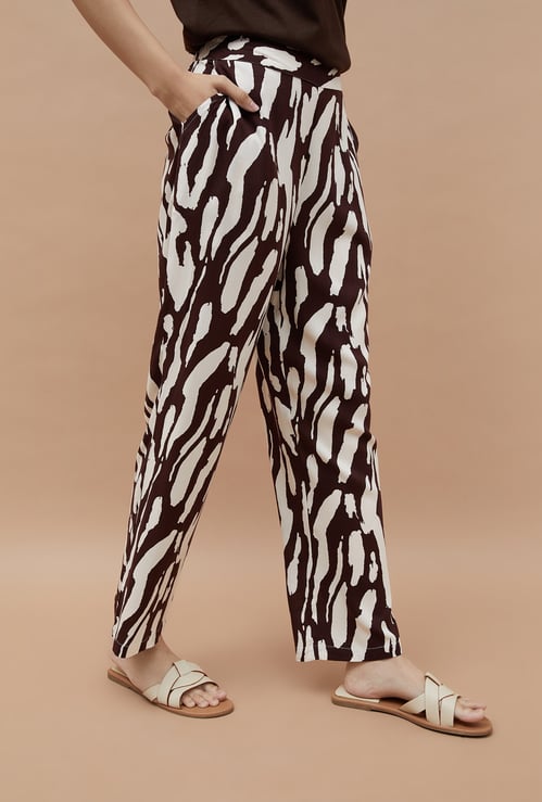 FAME FOREVER Abstract Print Regular Fit Trousers