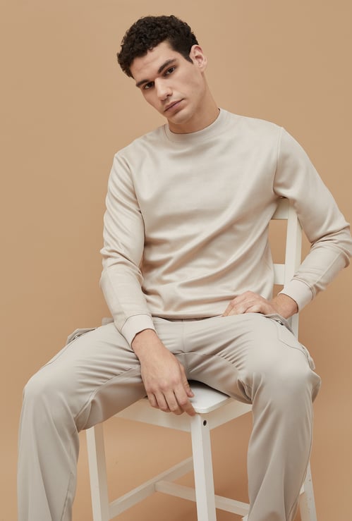 CODE Solid Crew Neck Sweatshirt