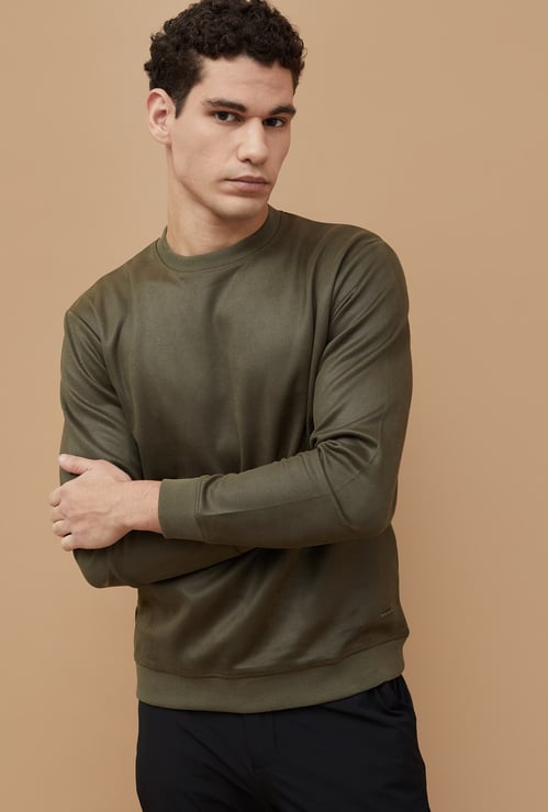 CODE Solid Crew Neck Sweatshirt
