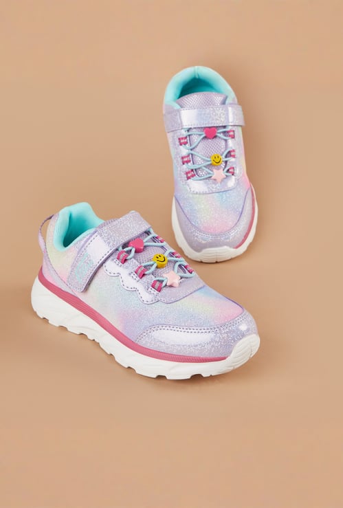 FAME FOREVER Girls Glitter Velcro Sneakers
