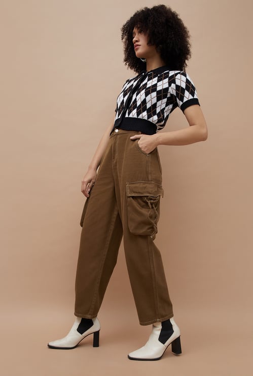 GINGER Solid Cargo Jeans