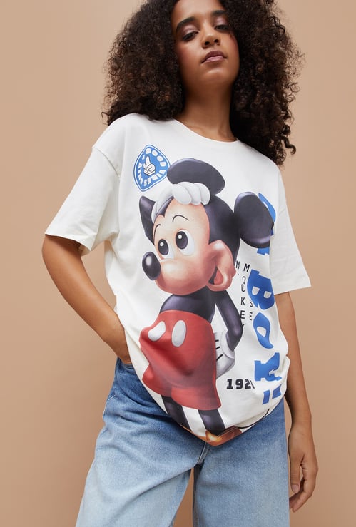 GINGER Mickey Mouse Print T-shirt