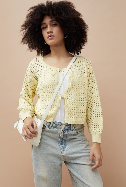 GINGER Crocheted Tie-Up Top