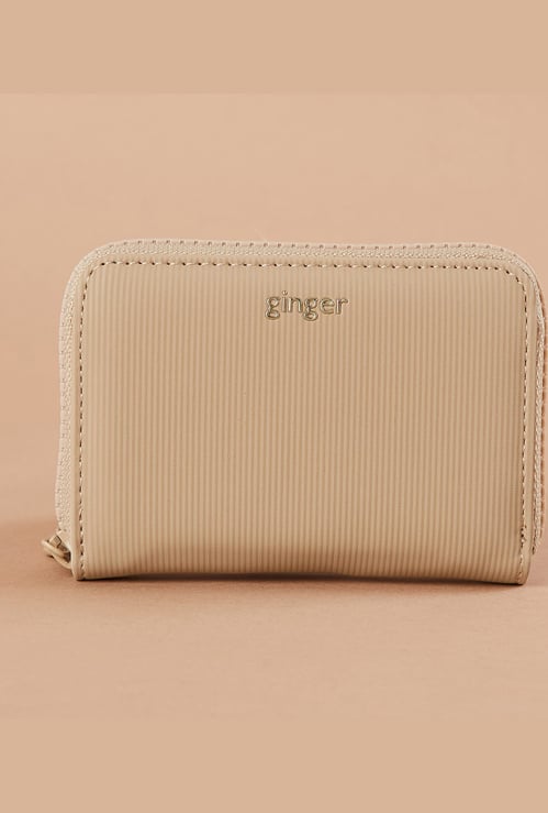 GINGER Striped Zip-Around Wallet