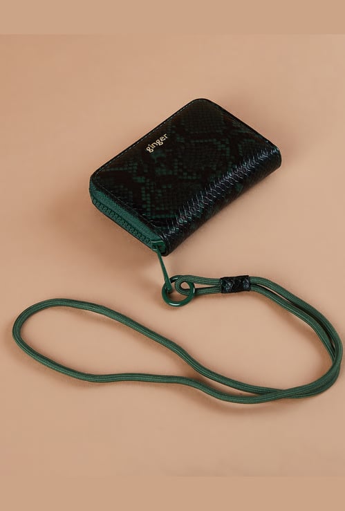 GINGER Scale-Textured Sling Zip-Around Wallet