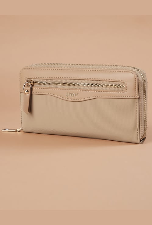 GINGER Textured Zip-Around Wallet