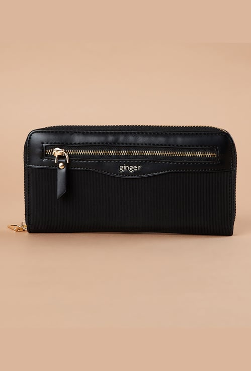 GINGER Textured Zip-Around Wallet