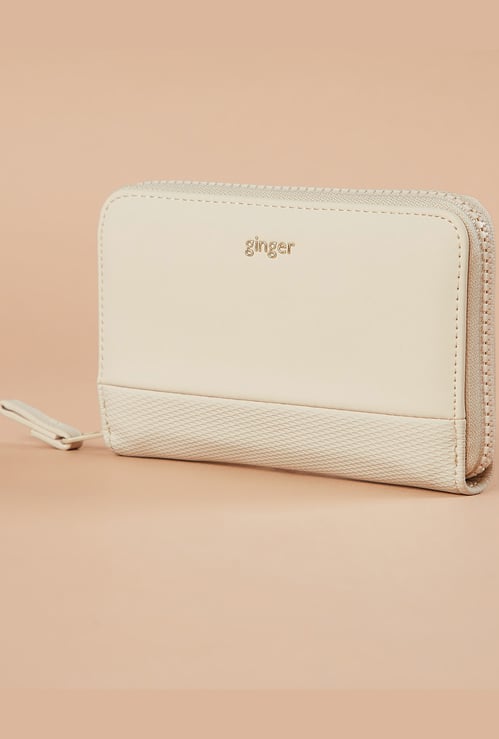 GINGER Textured Zip-Around Wallet
