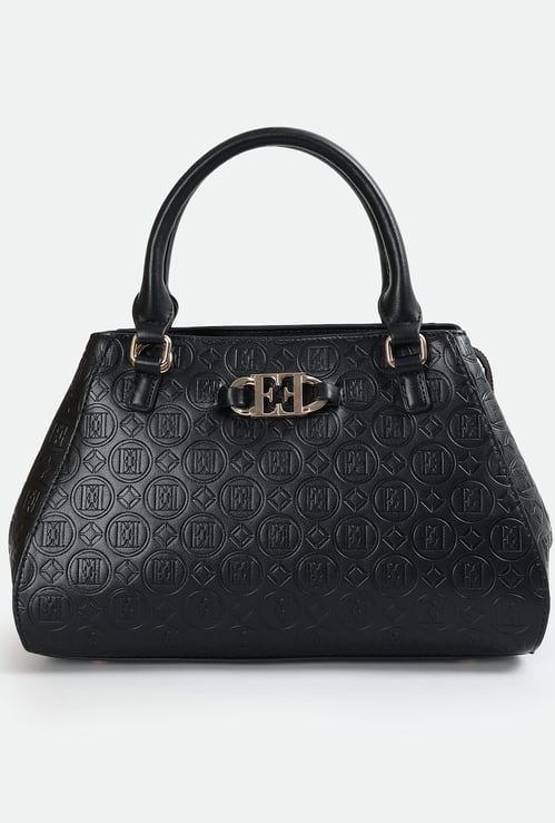 ELLE Logo Embossed Handheld Bag