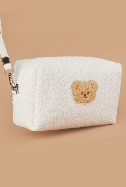 GINGER Bear Appliqued Teddy Vanity Pouch