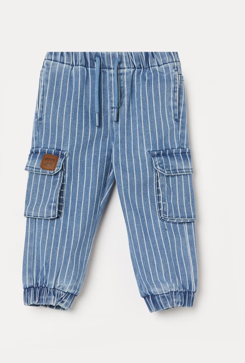 JUNIORS Boys Striped Denim Joggers