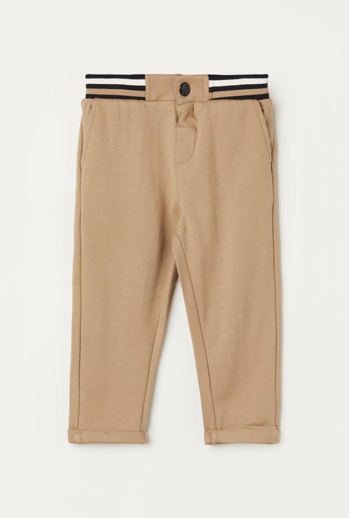 JUNIORS Boys Solid Elasticated Trousers