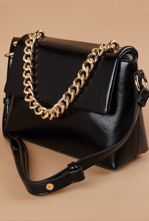 GINGER Houndstooth Textured Sling Bag