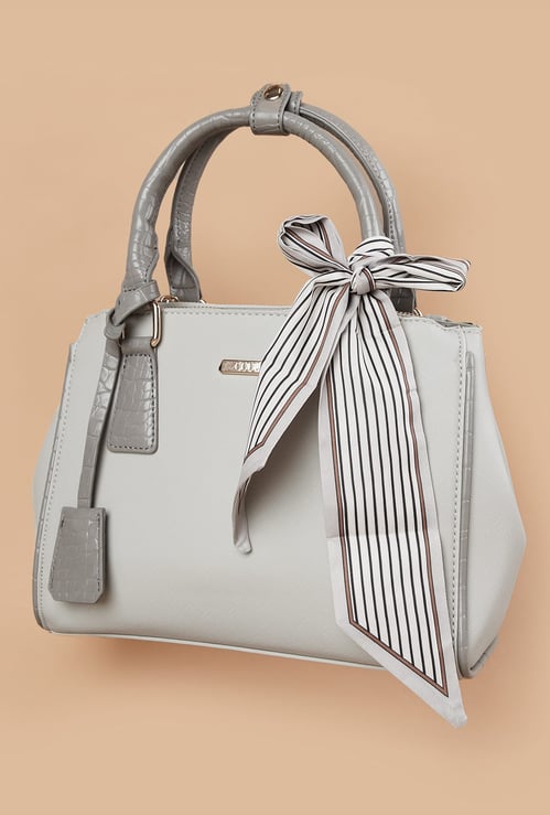 CODE Textured Handheld Bag with Scarf Detail