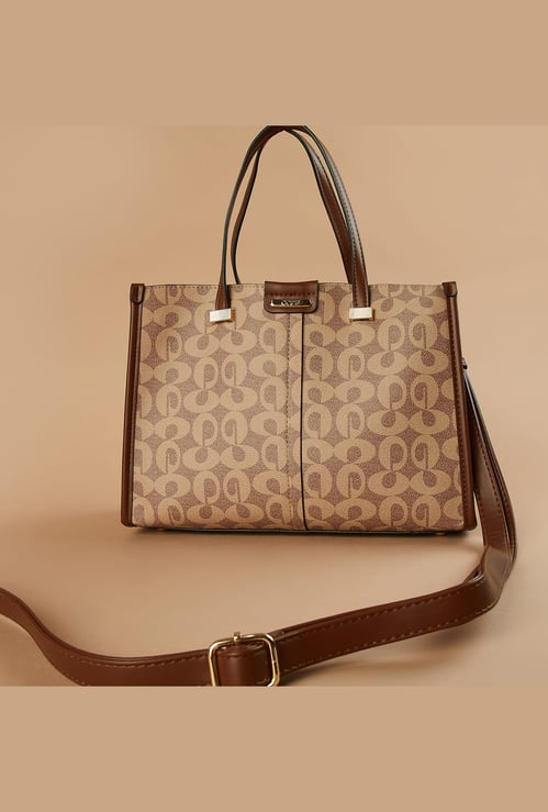 CODE Monogram Printed Handheld Bag