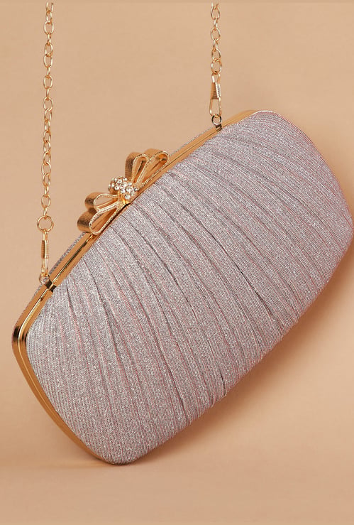 CODE Shimmer Textured Clutch