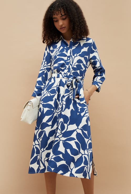 FAME FOREVER Printed Shirt Dress