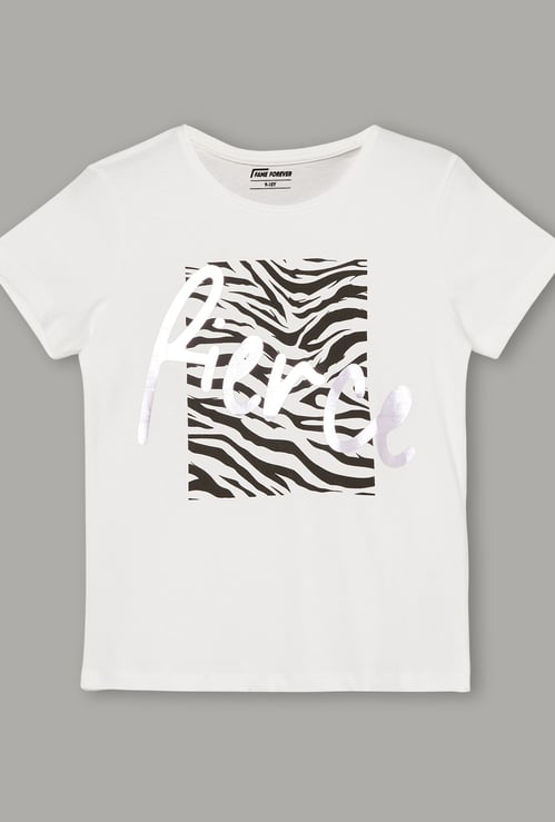 FAME FOREVER Girls Graphic Print T-shirt