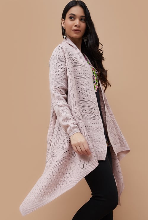 MELANGE Knit Waterfall Shrug
