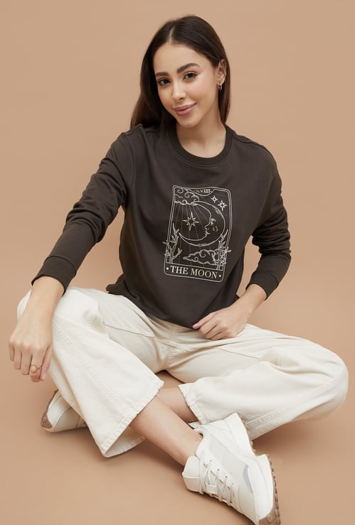 FAME FOREVER Graphic Print Sweatshirt