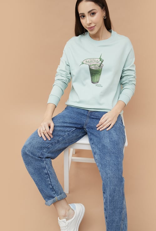 FAME FOREVER Graphic Print Sweatshirt