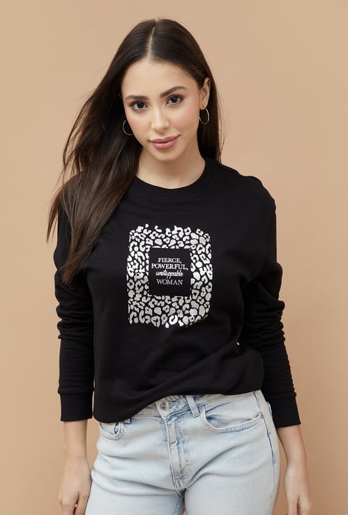 FAME FOREVER Graphic Print Sweatshirt