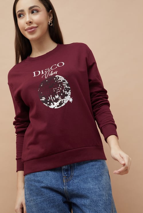 FAME FOREVER Graphic Print Sweatshirt