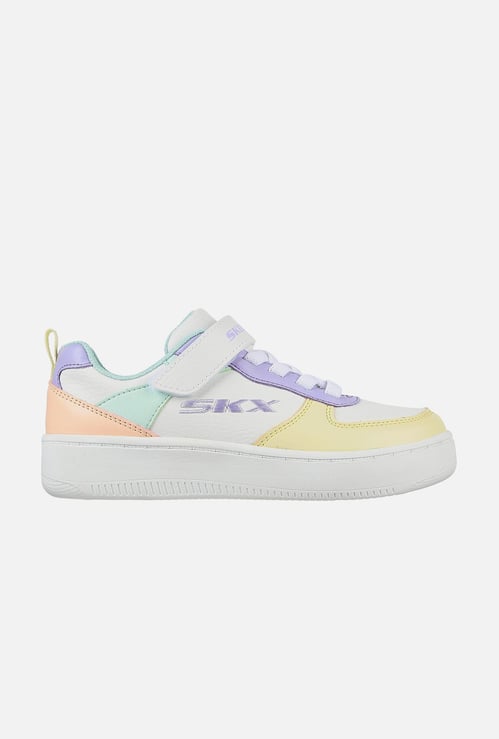 SKECHERS Girls Sport Court 92 Colourblocked Sneakers
