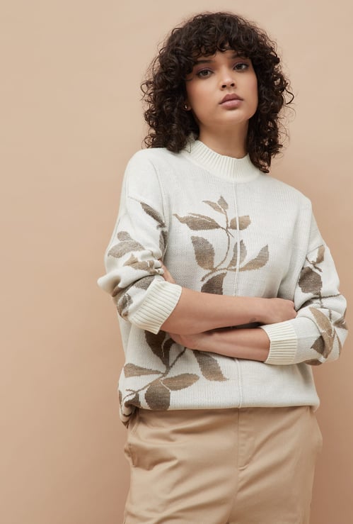 COLOUR ME Patterned Knit Sweater