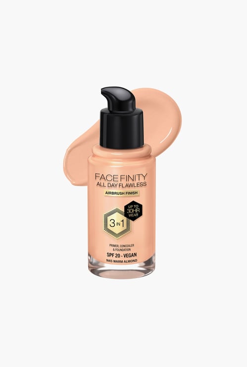 MAX FACTOR Face Finity All Day Flawless 3 In 1 Foundation - Warm Almond - 30ml