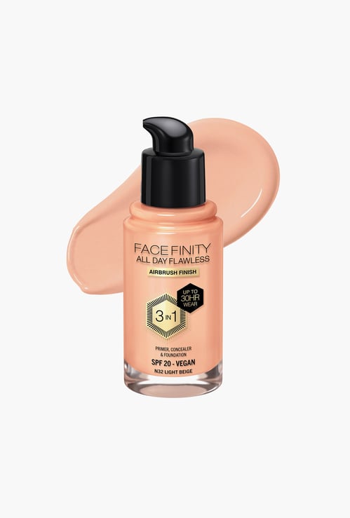 MAX FACTOR Face Finity All Day Flawless 3 In 1 Foundation - Light Beige - 30ml
