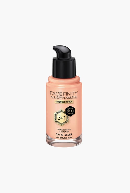 MAX FACTOR Face Finity All Day Flawless 3 In 1 Foundation - Natural Rose - 30ml