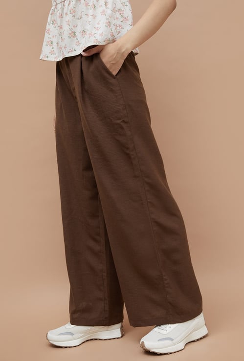 GINGER Pleated Wide-Leg Trousers
