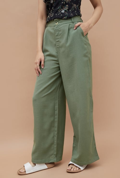 GINGER Pleated Wide-Leg Trousers