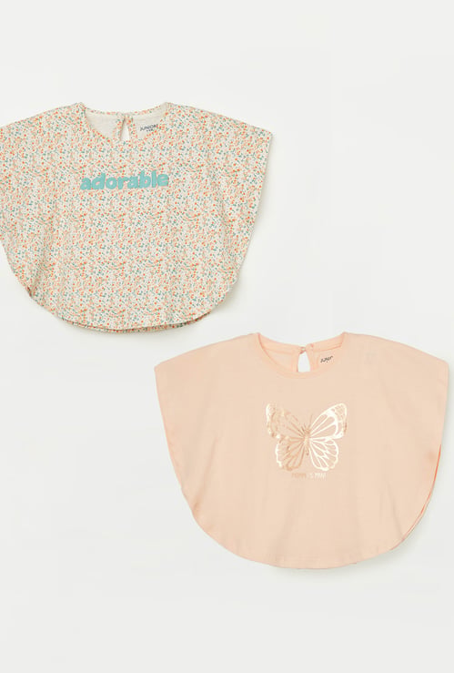 JUNIOR BABY Girls Assorted Print Poncho Top - Pack of 2