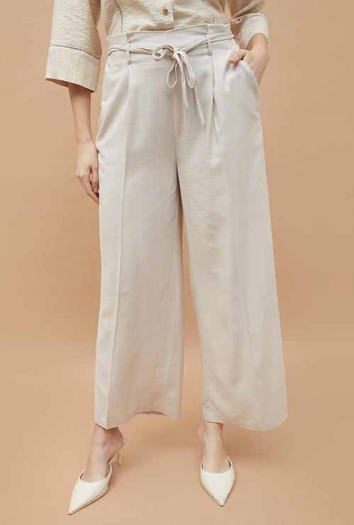 CODE Textured Wide Leg Trousers