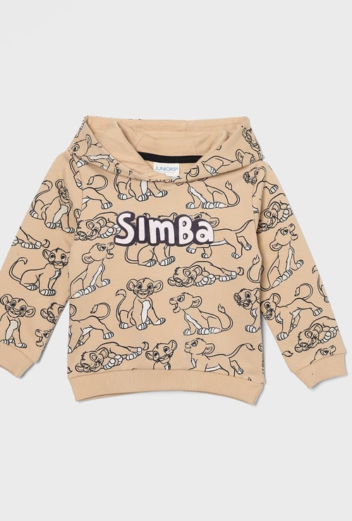 JUNIORS Boys Simba Print Hooded Sweatshirt