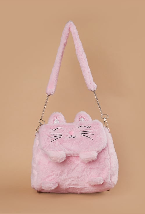 GINGER Girls Fuzzy Kitty Backpack
