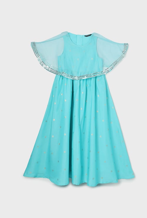 MELANGE Sequin Embellished A-Line Dress