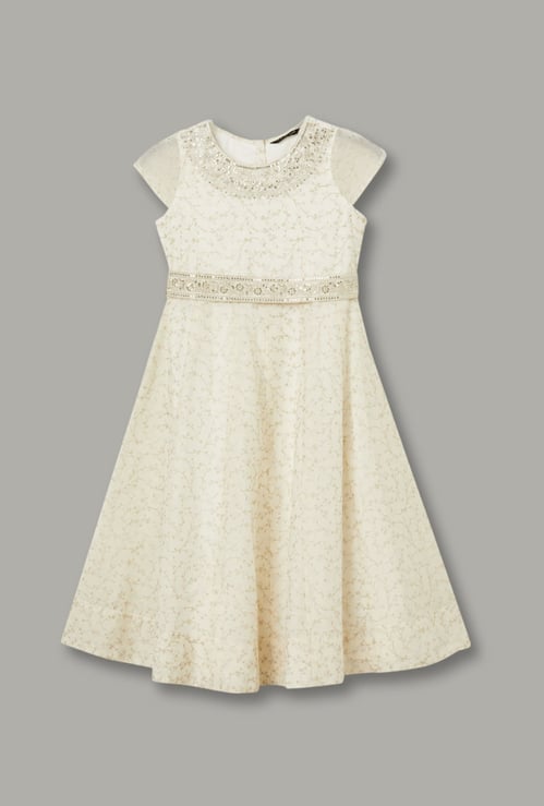 MELANGE Girls Printed A-line Dress