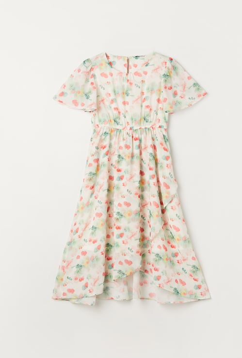 FAME FOREVER Girls Floral Print A-line Dress