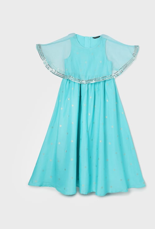 MELANGE Sequin Embellished A-Line Dress