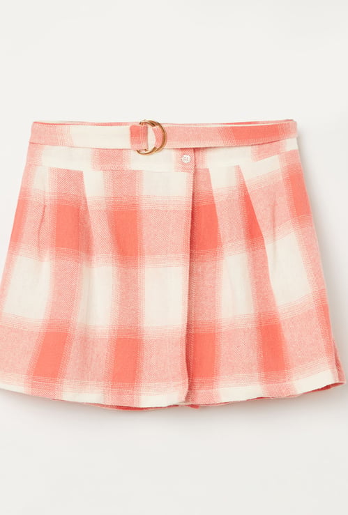 FAME FOREVER Girls Checked Skorts