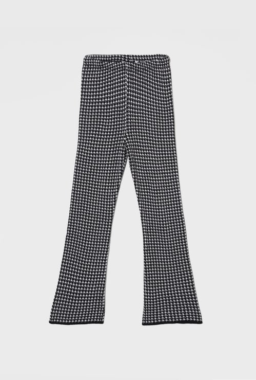 FAME FOREVER Girls Houndstooth Patterned Bootcut Pants