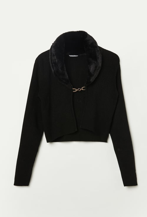 FAME FOREVER Girls Ribbed Cardigan