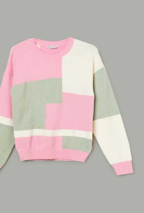 FAME FOREVER Girls Colourblocked Sweater