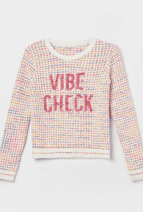 FAME FOREVER Girls Flip Sequin Sweater