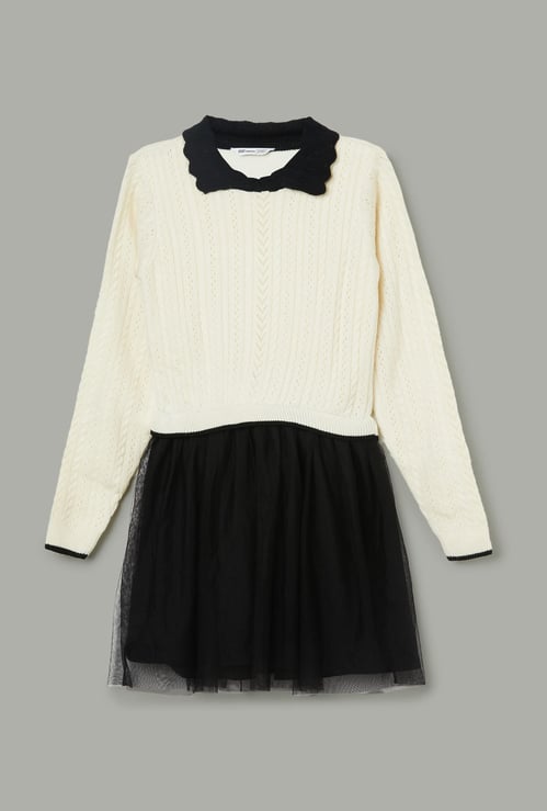 FAME FOREVER Girls Knitted Sweater Dress